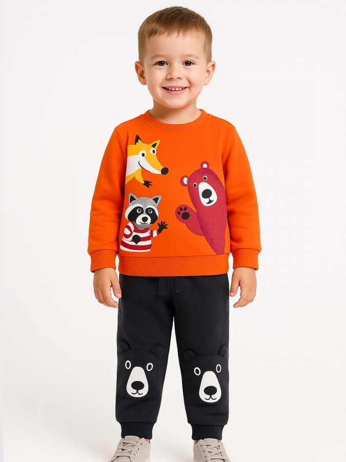 ENERGIERS Παιδική Φόρμα για Αγόρι 1-6 ετών "Forest Friends" - 12-125171-0 Πορτοκαλί/ Ανθρακί