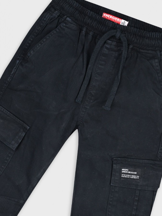ENERGIERS Παντελόνι cargo για αγόρι 6-16 ετών |13-125009-2 ΜΑΥΡΟ