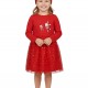 ENERGIERS Μακό χριστουγεννιάτικο φόρεμα με ασορτί κορδέλα για κορίτσι 1-6 ετών| 15-122380-7 ΚΟΚΚΙΝΟ