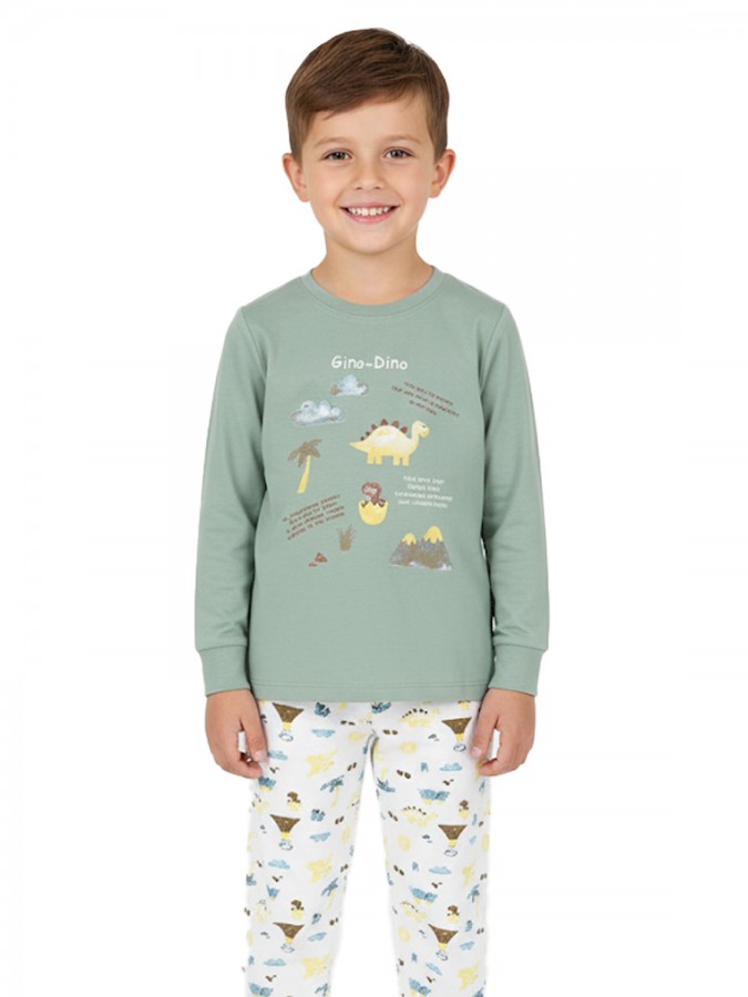 ENERGIERS Παιδική Πυτζάμα Χειμωνιάτικη για αγόρι 1-6 ετών #32-125103-9 Πράσινο