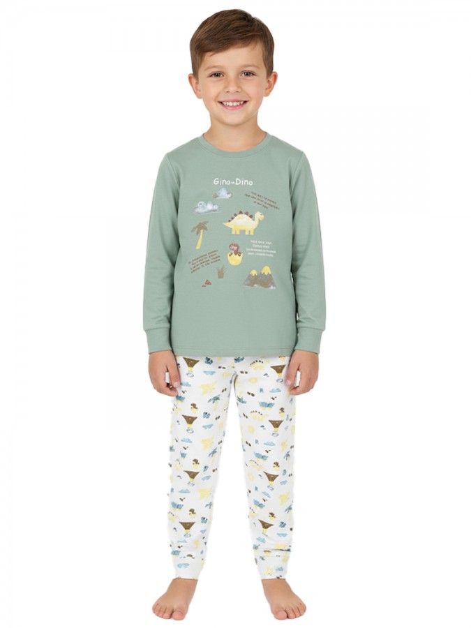 ENERGIERS Παιδική Πυτζάμα Χειμωνιάτικη για αγόρι 1-6 ετών #32-125103-9 Πράσινο