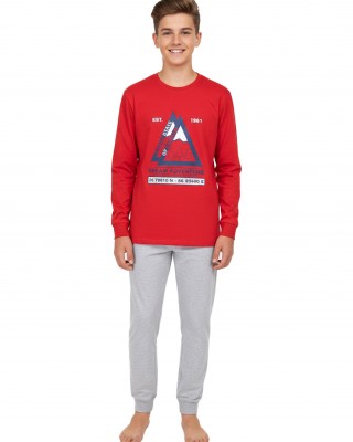 ENERGIERS Παιδική Πυτζάμα Χειμωνιάτικη για αγόρι 6-16 ετών #33-125002-9 Κόκκινο