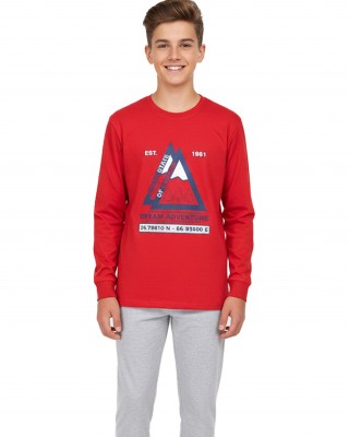 ENERGIERS Παιδική Πυτζάμα Χειμωνιάτικη για αγόρι 6-16 ετών #33-125002-9 Κόκκινο