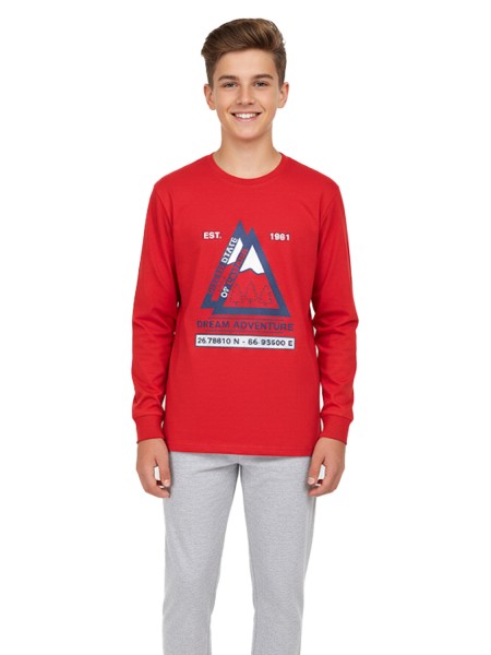 ENERGIERS Παιδική Πυτζάμα Χειμωνιάτικη για αγόρι 6-16 ετών #33-125002-9 Κόκκινο ENERGIERS Παιδική Πυτζάμα Χειμωνιάτικη για αγόρι 6-16 ετών #33-125002-9 Κόκκινο