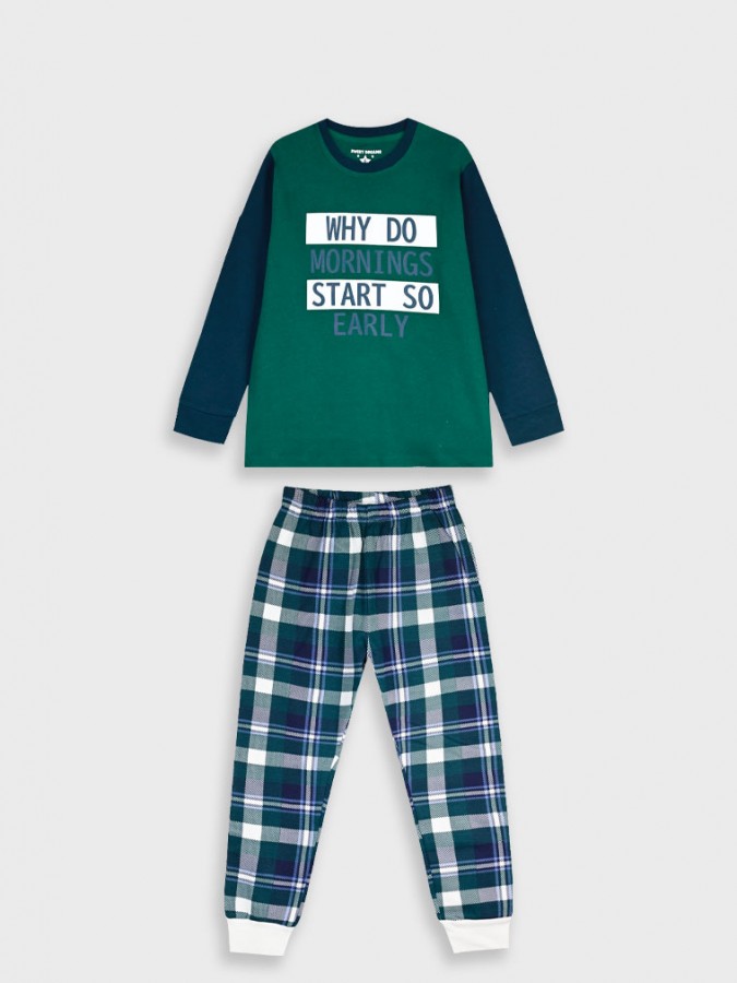 ENERGIERS Παιδική Πυτζάμα Χειμωνιάτικη για αγόρι 6-16 ετών #33-125003-9 Πράσινο 