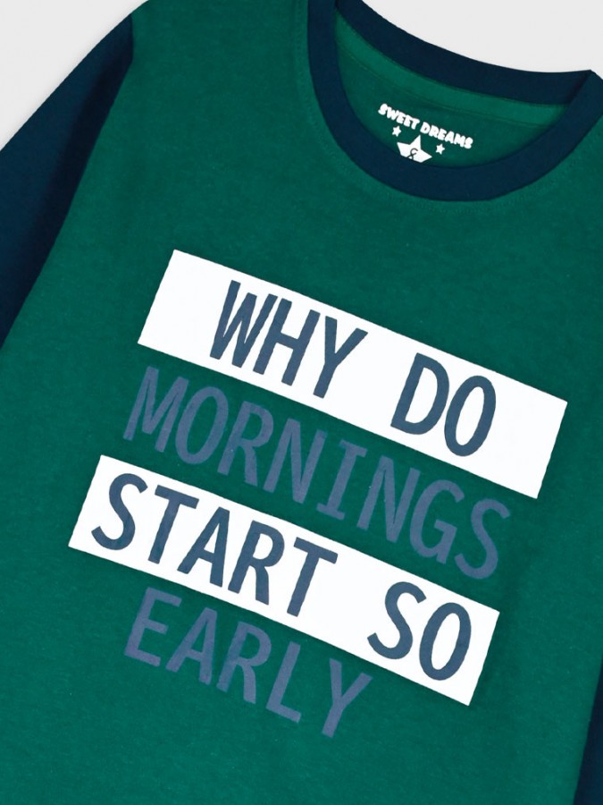 ENERGIERS Παιδική Πυτζάμα Χειμωνιάτικη για αγόρι 6-16 ετών #33-125003-9 Πράσινο 