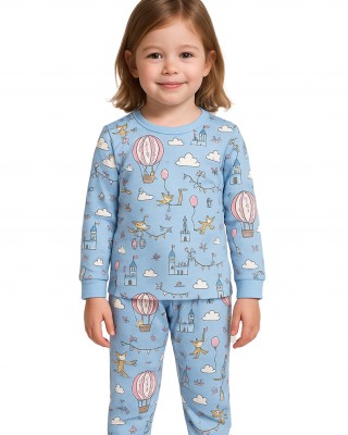 ENERGIERS Παιδική Πιτζάμα για Κορίτσι 1-6 ετών #35-125300-9 Γαλάζιο