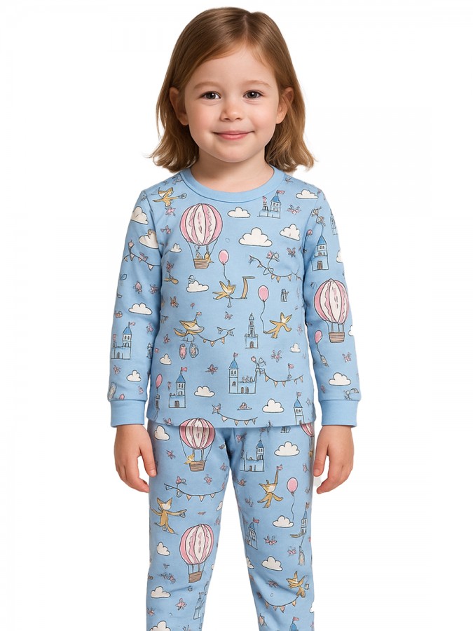 ENERGIERS Παιδική Πιτζάμα για Κορίτσι 1-6 ετών #35-125300-9 Γαλάζιο