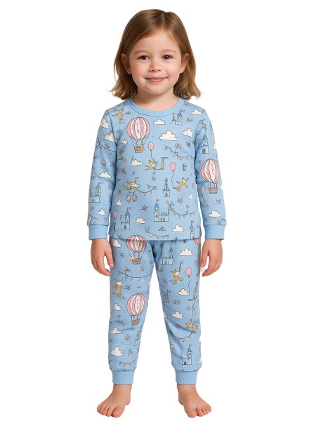 ENERGIERS Παιδική Πιτζάμα για Κορίτσι 1-6 ετών #35-125300-9 Γαλάζιο ENERGIERS Παιδική Πιτζάμα για Κορίτσι 1-6 ετών #35-125300-9 Γαλάζιο