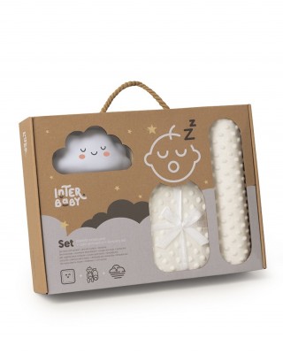 Interbaby Σετ Δώρου Νεογέννητου "Manta + Αντικύλιση + Νυχτερινό Φωτάκι" 3τμχ #Set28 Μπεζ