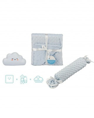Interbaby Σετ Δώρου Νεογέννητου "Manta + Αντικύλιση + Νυχτερινό Φωτάκι" 3τμχ #Set28 Μπλε 