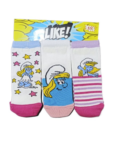 LIKE Kάλτσες BEBE με σχέδια για κορίτσι σετ 3 ζεύγη #SF