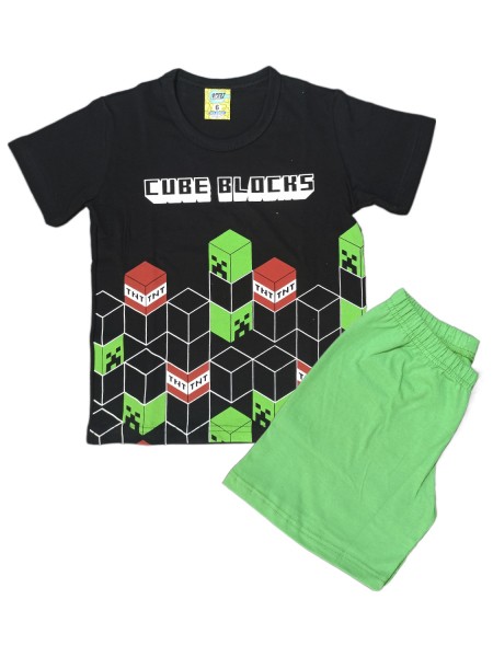 LIKE Παιδική Πυτζάμα Καλοκαιρινή για αγόρι 6-12 ετών #223-0049 Μαύρο LIKE Παιδική Πυτζάμα Καλοκαιρινή για αγόρι 6-12 ετών #223-0049 Μαύρο