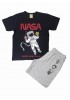 LIKE Παιδική Πυτζάμα Καλοκαιρινή για αγόρι Space #223-0052 Μαύρο