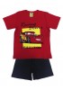 LIKE Παιδική Πυτζάμα Καλοκαιρινή για αγόρι 1-6 ετών #223-0133 Kόκκινο
