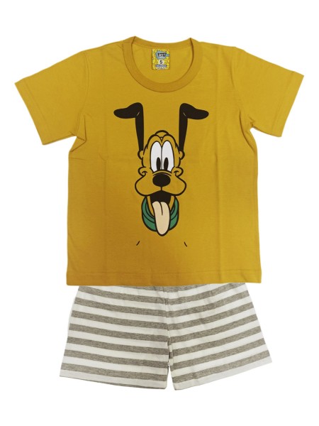 LIKE Παιδική Πυτζάμα Καλοκαιρινή για αγόρι 1-6 ετών #224-0139 Κίτρινο