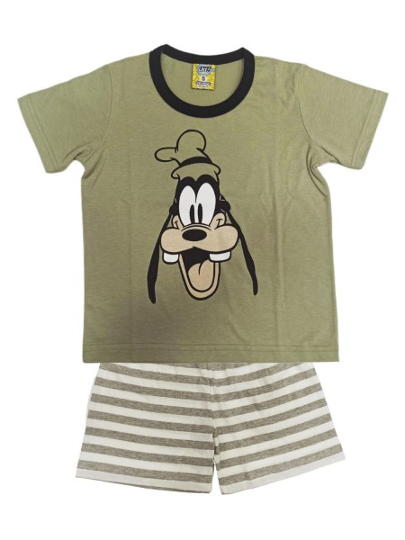 LIKE Παιδική Πυτζάμα Καλοκαιρινή για αγόρι 1-6 ετών #224-0138 Λαδί