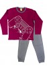 LIKE Παιδική Πυτζάμα Χειμωνιάτικη για αγόρι 12-16 ετών #124-0088 Μπορντό