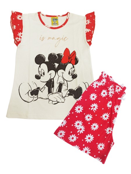 LIKE Παιδική Πυτζάμα Καλοκαιρινή για κορίτσι 8-16 ετών #224-0259 Λευκό