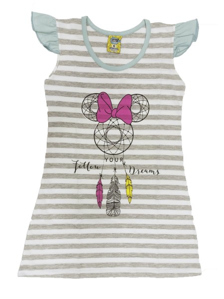 LIKE Παιδικό Νυχτικό Καλοκαιρινό για κορίτσι 4-14 ετών #224-0271 Γκρι