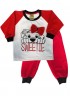 LIKE Bebe Πυτζάμα Χειμωνιάτικη Βελουτέ για κορίτσι 1-5 ετών #118-0335 Λευκό Κόκκινο