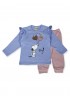 LIKE Bebe Πυτζάμα Χειμωνιάτικη για Κορίτσι 1-5 ετών #121-0313 Γαλάζιο