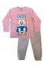 LIKE Παιδική Πυτζάμα Χειμωνιάτικη για Κορίτσι 6-12 ετών Faces #122-0240 Ροζ
