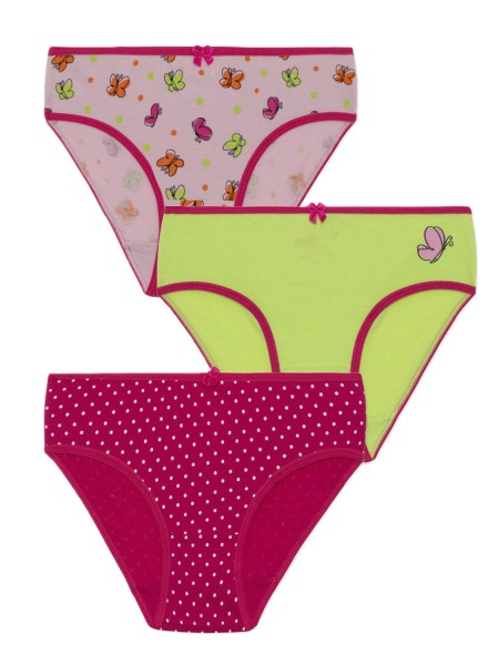 MINERVA Παιδικό Κυλοτάκι Βαμβακερό για Κορίτσι 3ΤΕΜ “Butterfly Dots” #42547-181 Πολύχρωμα MINERVA Παιδικό Κυλοτάκι Βαμβακερό για Κορίτσι 3ΤΕΜ “Butterfly Dots” #42547-181 Πολύχρωμα