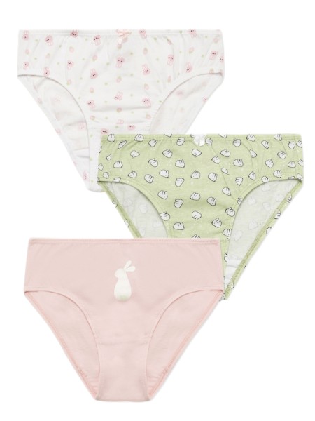 MINERVA Παιδικό Κυλοτάκι Βαμβακερό για Κορίτσι 3ΤΕΜ “Bunny” #42623-232 Πολύχρωμα MINERVA Παιδικό Κυλοτάκι Βαμβακερό για Κορίτσι 3ΤΕΜ “Bunny” #42623-232 Πολύχρωμα