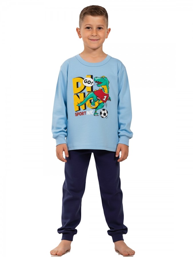 NINA CLUB Παιδική Πυτζάμα Χειμωνιάτικη για αγόρι 1-6 ετών #25-141 Γαλάζιο