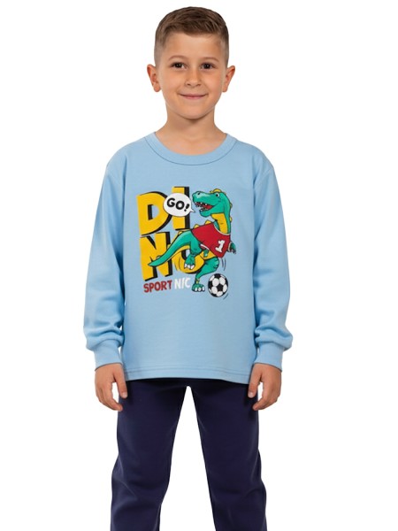 NINA CLUB Παιδική Πυτζάμα Χειμωνιάτικη για αγόρι 1-6 ετών #25-141 Γαλάζιο