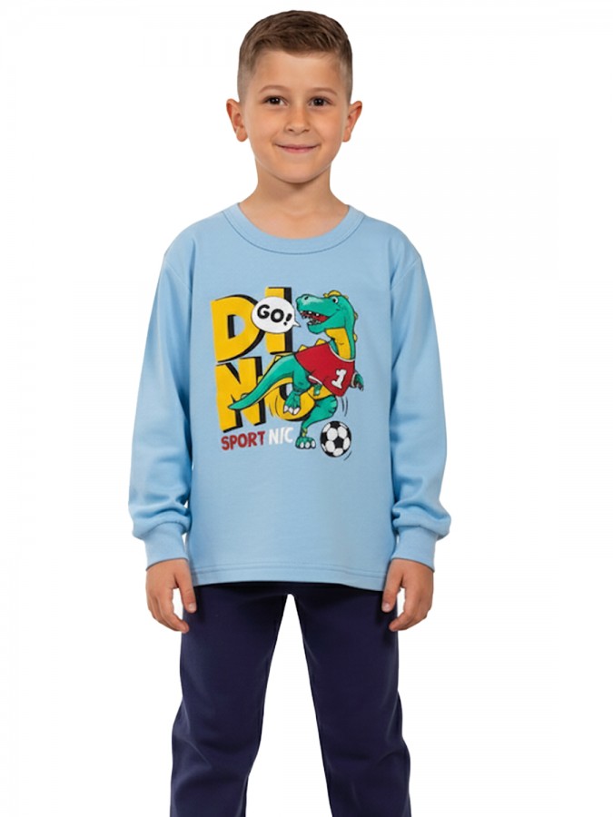 NINA CLUB Παιδική Πυτζάμα Χειμωνιάτικη για αγόρι 1-6 ετών #25-141 Γαλάζιο