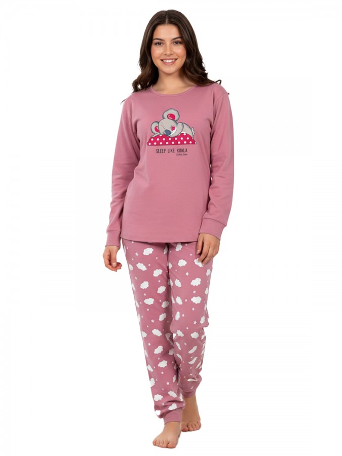 NINA CLUB Εφηβική Πυτζάμα Χειμωνιάτικη για Κορίτσι 6-16 ετών #25-144 Σάπιο Μήλο