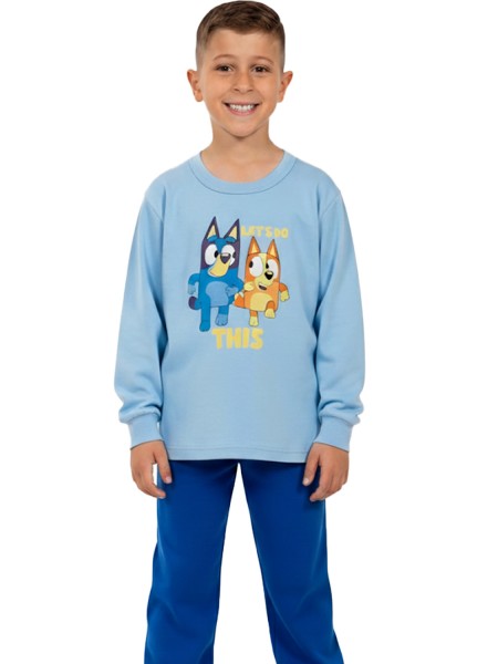 NINA CLUB Παιδική Πυτζάμα Χειμωνιάτικη για αγόρι 1-5 ετών #25-146 Γαλάζιο