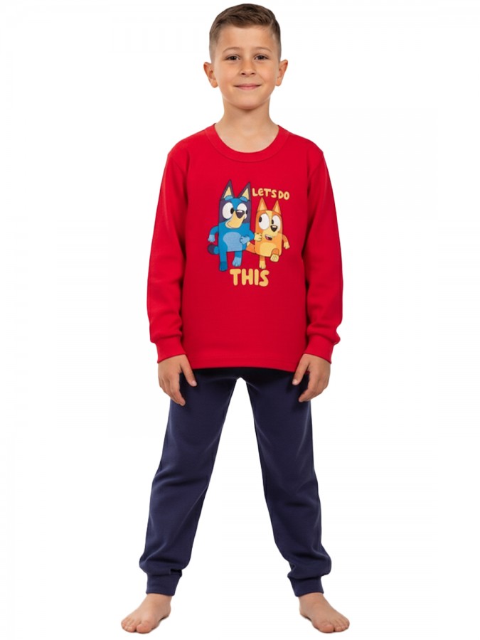 NINA CLUB Παιδική Πυτζάμα Χειμωνιάτικη για αγόρι 1-5 ετών #25-146 Κόκκινο