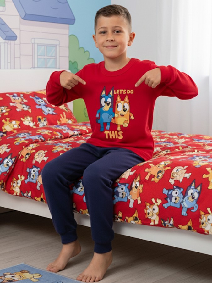 NINA CLUB Παιδική Πυτζάμα Χειμωνιάτικη για αγόρι 1-5 ετών #25-146 Κόκκινο