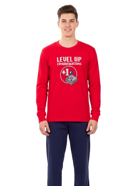 NINA CLUB Εφηβική Πυτζάμα Χειμωνιάτικη για αγόρι 12-16 ετών #25-512 Κόκκινο NINA CLUB Εφηβική Πυτζάμα Χειμωνιάτικη για αγόρι 12-16 ετών #25-512 Κόκκινο