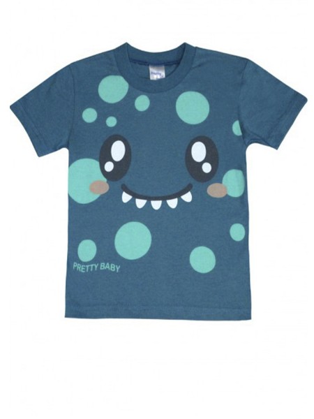 PRETTY BABY Παιδική Πιτζάμα Καλοκαιρινή για αγόρι 2-10 ετών Face #65386 Πετρόλ