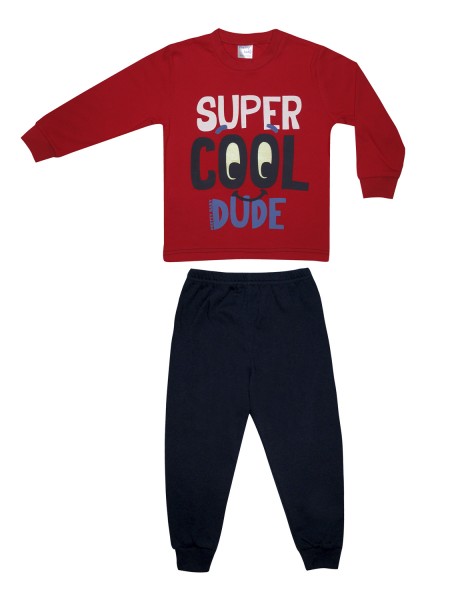PRETTY BABY Παιδική Πιτζάμα Χειμωνιάτικη για αγόρι 1-5 ετών Super Cool #68175 ΚΟΚΚ./ΜΑΡΙΝ