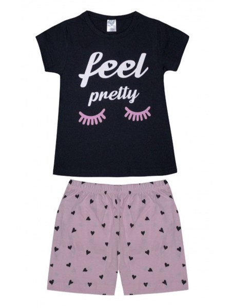 PRETTY BABY Παιδική Πιτζάμα Καλοκαιρινή για κορίτσι 6-16 ετών Feel Pretty #63141 ΜΑΡΙΝ ΡΟΖ PRETTY BABY Παιδική Πιτζάμα Καλοκαιρινή για κορίτσι 6-16 ετών Feel Pretty #63141 ΜΑΡΙΝ ΡΟΖ