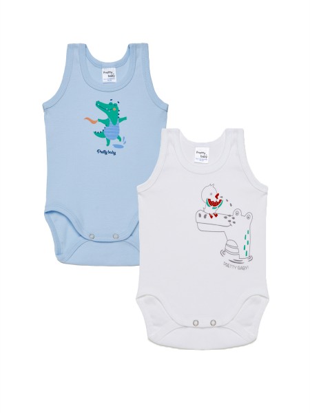 PRETTY BABY Παιδικό Ζιπουνάκι τιράντα με Σχέδιο για Αγόρι 2ΤΕΜ Κροκοδειλάκι #34316 multi