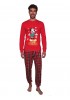 SABOR Ανδρική Πιτζάμα Χειμωνιάτικη XMAS MICKEY MOUSE #7353 Κόκκινο