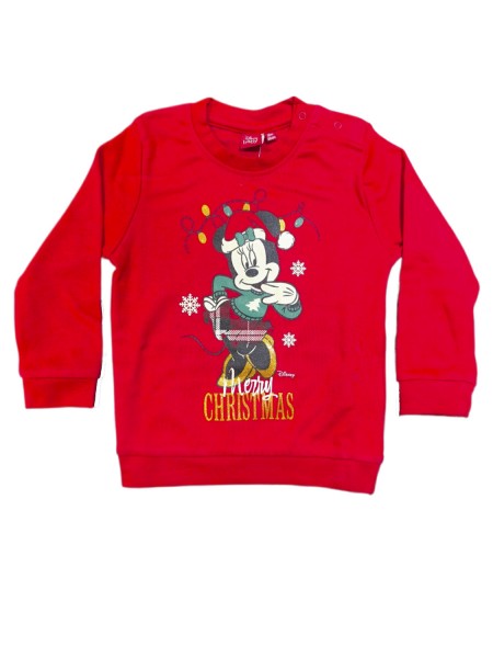 SABOR Παιδική Πυτζάμα Χειμωνιάτικη XMAS για Κορίτσι 12-48 μηνών MINNIE MOUSE  #7357 Κόκκινο