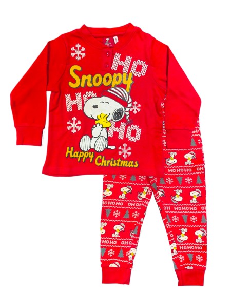 SABOR Παιδική Πιτζάμα Χειμωνιάτικη 4-10 ετών XMAS #7370 Kόκκινο