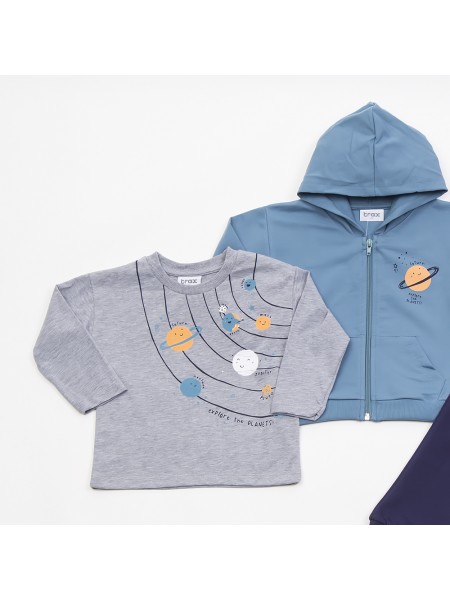 TRAX Παιδικό Σετ Με Ζακέτα Μακρύ Παντελόνι για αγόρια 1-6 ετών #46905 Πετρόλ