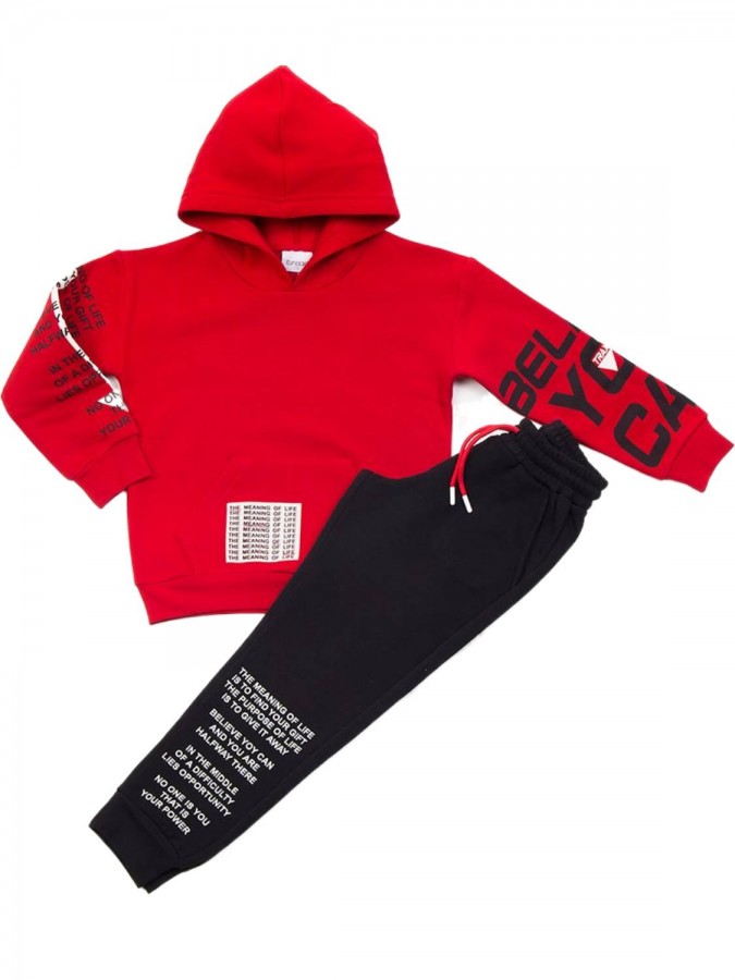 TRAX Εφηβική Φόρμα για Αγόρι 6-16 ετών "The Meaning Of Life" - 44815 Κόκκινο