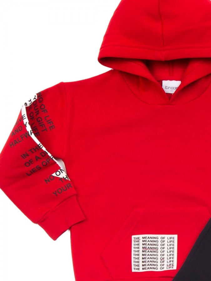 TRAX Εφηβική Φόρμα για Αγόρι 6-16 ετών "The Meaning Of Life" - 44815 Κόκκινο