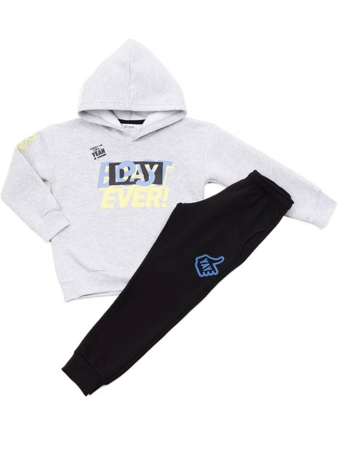 TRAX Εφηβική Φόρμα για Αγόρι 6-16 ετών "Best Day Ever" - 44865 Γκρι