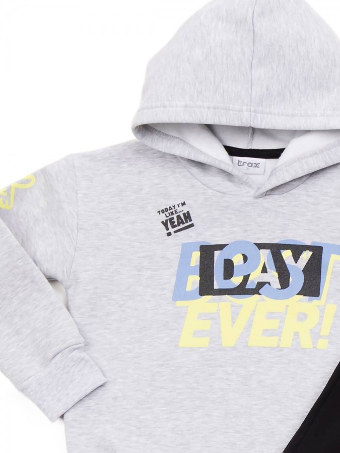 TRAX Εφηβική Φόρμα για Αγόρι 6-16 ετών "Best Day Ever" - 44865 Γκρι