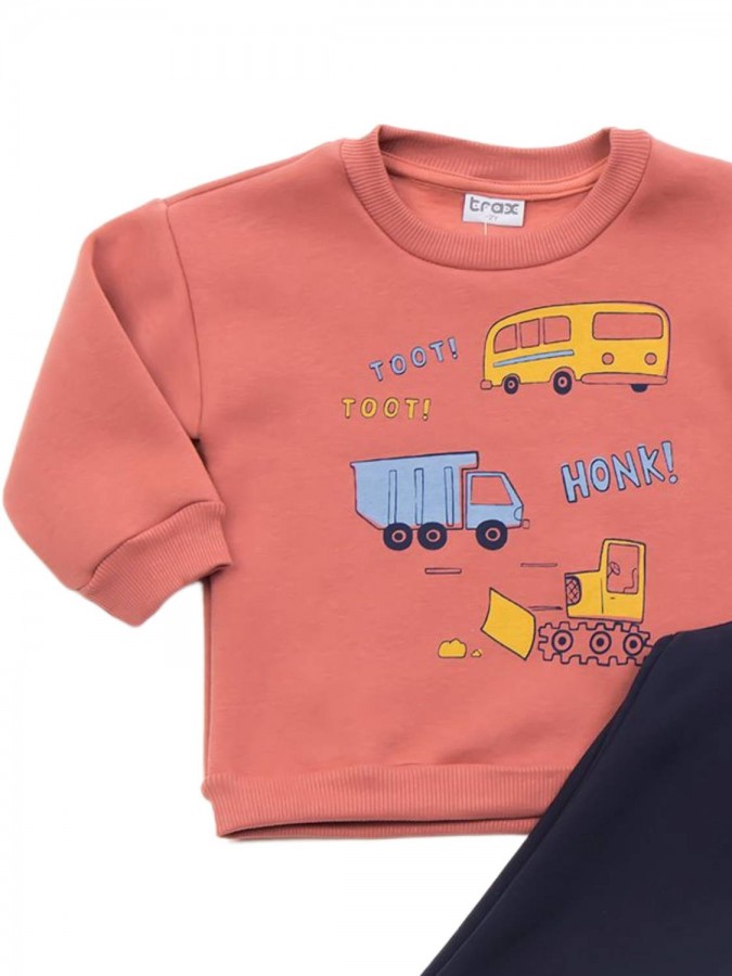 TRAX Παιδική Φόρμα για Αγόρι 1-6 ετών "Toot Toot" - 44918 Πορτοκαλί
